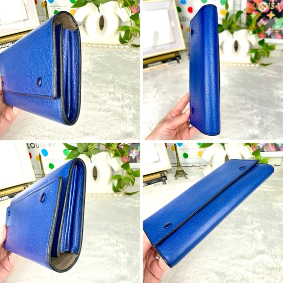 Celine Blue Leather Long Wallet - Picture 5 of 16